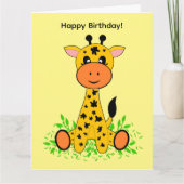 Cute grappige baby giraffe voor verjaardag kaart (Voorkant)