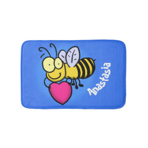 Cute grappige bijen met cartoon illustratie badmat