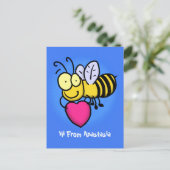 Cute grappige bijen met cartoon illustratie briefkaart (Staand voorkant)