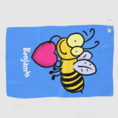Cute grappige bijen met cartoon illustratie golfhanddoek (Horizontaal)