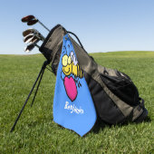 Cute grappige bijen met cartoon illustratie golfhanddoek (Groen)