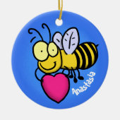 Cute grappige bijen met cartoon illustratie keramisch ornament (Voorkant)