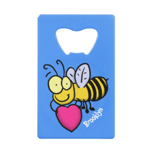 Cute grappige bijen met cartoon illustratie kredietkaart flessenopener