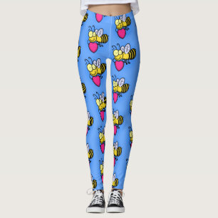 Cute grappige bijen met cartoon illustratie leggings