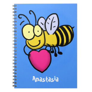 Cute grappige bijen met cartoon illustratie notitieboek