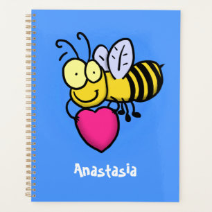 Cute grappige bijen met cartoon illustratie planner