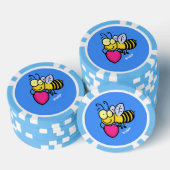 Cute grappige bijen met cartoon illustratie poker chips (Opstapeling)