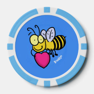 Cute grappige bijen met cartoon illustratie poker chips
