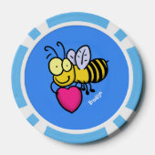 Cute grappige bijen met cartoon illustratie poker chips (Achterkant)