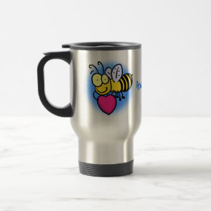 Cute grappige bijen met cartoon illustratie reisbeker