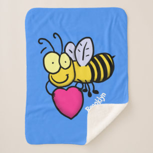 Cute grappige bijen met cartoon illustratie sherpa deken