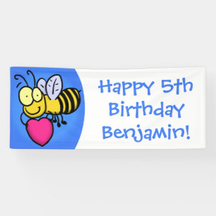 Cute grappige bijen met cartoon illustratie spandoek