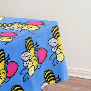 Cute grappige bijen met cartoon illustratie tafelkleed