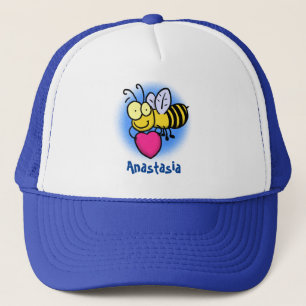 Cute grappige bijen met cartoon illustratie trucker pet
