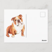 Cute grappige Britse Bulldog zit Briefkaart (Achterkant)