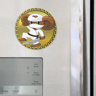 Cute grappige cartoon Cheburashka beer met zwaard Magneet