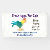 Cute grappige cartoon-eieren voor verkoop spandoek (Horizontaal)