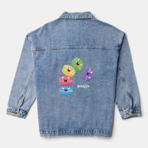 Cute grappige cartoon illustratie denim jacket