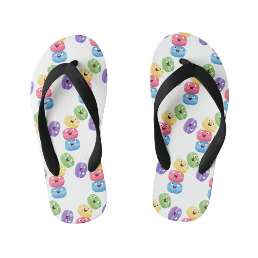 Cute grappige cartoon illustratie kinder teenslippers (Voetbed)