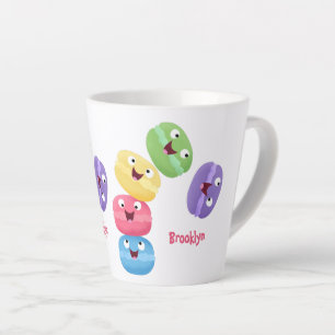 Cute grappige cartoon illustratie latte mok