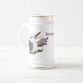 Cute grappige cartoon kookaburra bierpul (Voorkant links)
