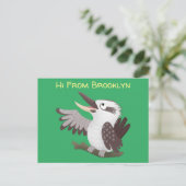 Cute grappige cartoon kookaburra briefkaart (Staand voorkant)