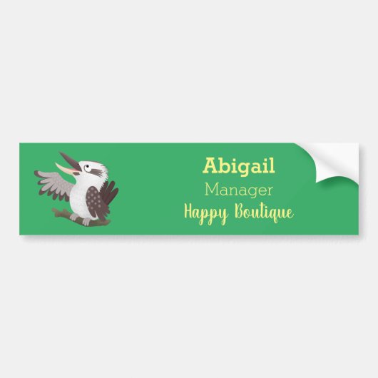 Cute grappige cartoon kookaburra bumpersticker (Voorkant)