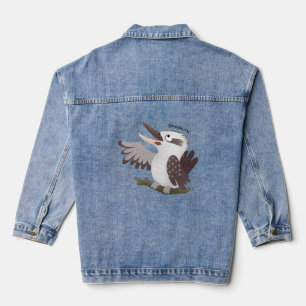 Cute grappige cartoon kookaburra denim jacket