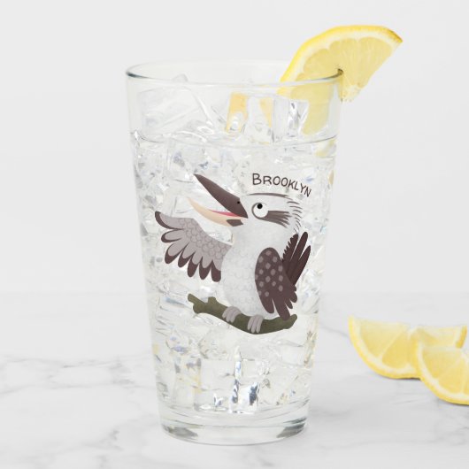 Cute grappige cartoon kookaburra glas (Achterkant ijs)
