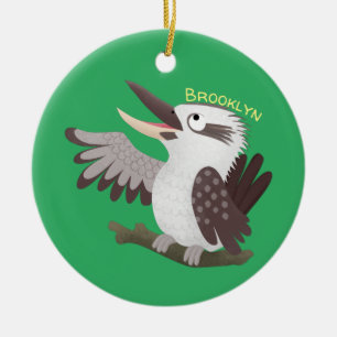 Cute grappige cartoon kookaburra keramisch ornament