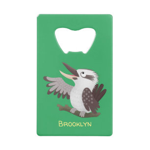 Cute grappige cartoon kookaburra kredietkaart flessenopener