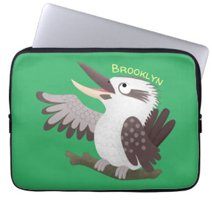 Cute grappige cartoon kookaburra laptop sleeve