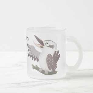Cute grappige cartoon kookaburra matglas koffiemok