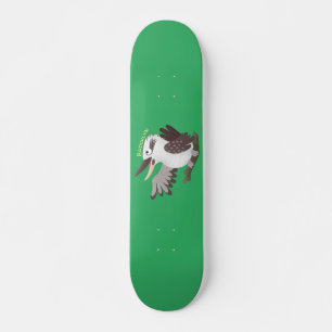Cute grappige cartoon kookaburra skateboard
