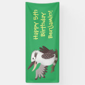 Cute grappige cartoon kookaburra spandoek (Verticaal)