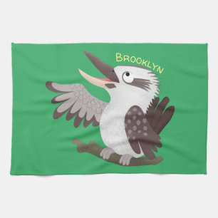 Cute grappige cartoon kookaburra theedoek