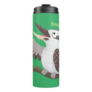 Cute grappige cartoon kookaburra thermosbeker