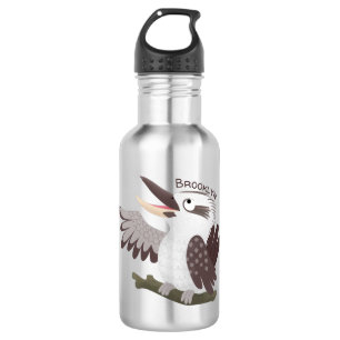 Cute grappige cartoon kookaburra waterfles