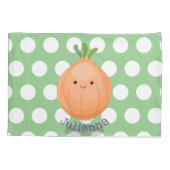 Cute grappige cartoon van bruine uien kussensloop (Achterkant)