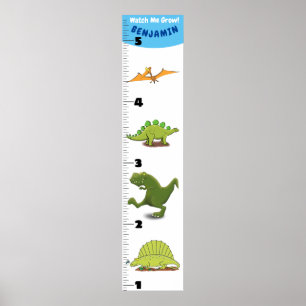 Cute grappige cartoon van dinosaurusdieren poster