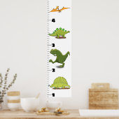 Cute grappige cartoon van dinosaurusdieren poster (Keuken)