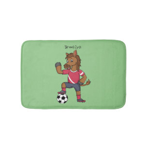Cute grappige cartoon voor paardenvoetbal badmat