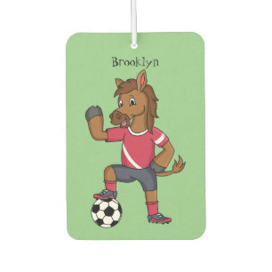 Cute grappige cartoon voor paardenvoetbal luchtverfrisser