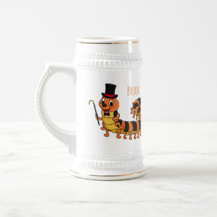 Cute grappige centipede cartoon illustratie bierpul