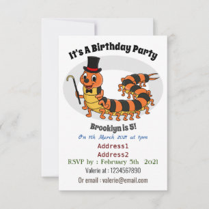 Cute grappige centipede cartoon illustratie kaart