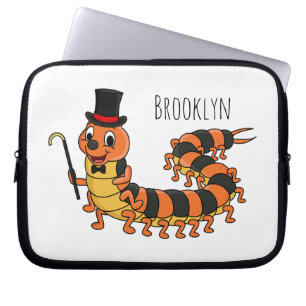 Cute grappige centipede cartoon illustratie laptop sleeve