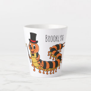 Cute grappige centipede cartoon illustratie latte mok