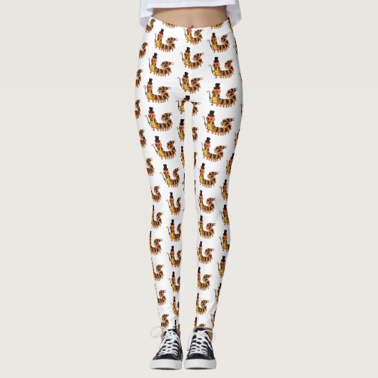 Cute grappige centipede cartoon illustratie leggings (Voorkant)