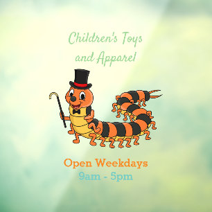 Cute grappige centipede cartoon illustratie raamsticker