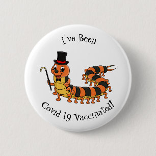 Cute grappige centipede cartoon illustratie ronde button 5,7 cm
